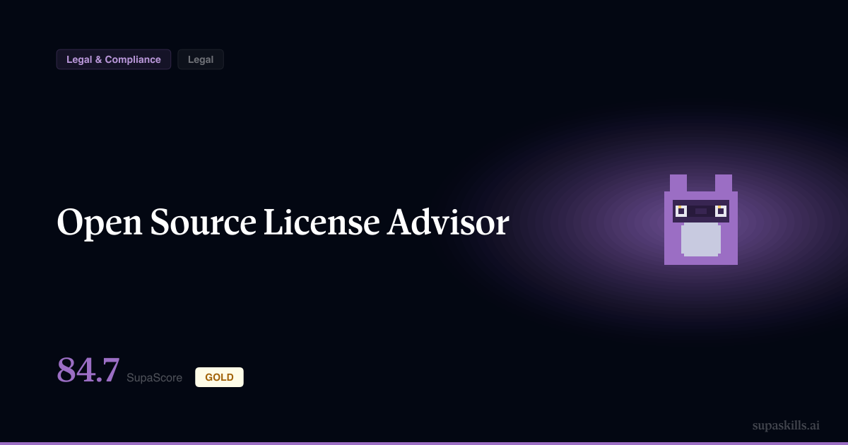 Open Source License Advisor — SupaSkills